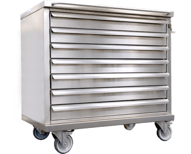 Stainless Steel Mobile 7 Drawer Storage